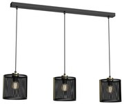 Lampadario a sospensione con filo KAGA 3xE27/60W/230V nero/oro
