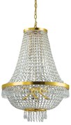 Lampadario Classico Caesar Metallo-Cristallo Oro 12 Luci G9 3W 3000K Luce Calda