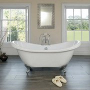 Vasca da bagno freestanding classica 175x72 con Piedini cromo a zampa daquila regolabili Elizabeth