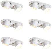 Set di 6 faretti da incasso bianchi GU10 35mm orientabili 2 luci - Installa
