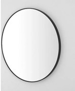 Specchio bagno 80 cm con cornice nero opaco e installazione a parete