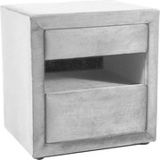 Comodino ET-003 in velluto grigio chiaro - Blu03