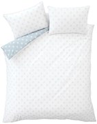 Set copripiumino e federa bianco e blu in cotone per letto matrimoniale 200x200 cm Esme Floral – Bianca