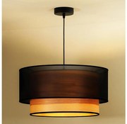 Duolla - Lampadario a sospensione con filo WOOD BOHO 1xE27/15W/230V diametro 45 cm nero/beige