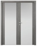 Porta doppia anta battente Starwood Vetrata grigio L 160 x H 210 cm destra