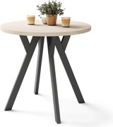 ALMO 80 Beige (Champagne)/gambe nere - TAVOLO ROTONDO CON GAMBE A Y LOFT/INDUSTRIALE PER CUCINA SOGGIORNO O SALA DA PRANZO