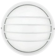 Plafoniera E27 IP54 Bianca Ø258mm con Griglia protettiva