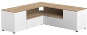 Tavolo TV in rovere decorato in bianco naturale 130x46 cm Angle - TemaHome