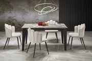 Tavolo Felix allungabile effetto marmo grigio/nero L141-201 cm