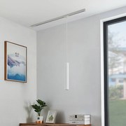 Lampada a sospensione Lindby Linaro, 40 cm, bianco, monofase, Ø 6 cm