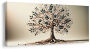Quadro su tela – Albero della vita con foglie e spirali