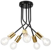 Lampadario a sospensione con supporto rigido PRIYA 5xE27/15W/230V nero