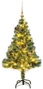 Albero Natale Artificiale 150 LED Palline e Neve Fioccata, Albero Natale Artificiale 150 LED Palline e Neve Fioccata 120cm III