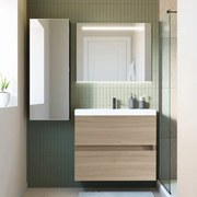 Mobile sottolavabo e lavabo Kora per vasca centrale olmo rousseau in truciolare L 60 x H 57 x P 46 cm 2 cassetti