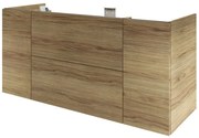 Mobile da bagno sospeso sotto lavabo L 135 x H 64 x P 48 cm rovere miele, 2 ante 2 cassetti Apertura push-pull SENSEA Neo, Maniglie acquistabili separatamente