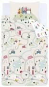 Biancheria da letto per bambini bianca/beige in cotone per letto singolo 135x200 cm Transport – Bianca