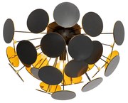 Lampada a sospensione di design nera con oro 54 cm 3 luci - Cerchio