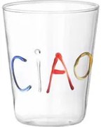 Bicchiere scritta Ciao in vetro borosilicato, da 380 ml