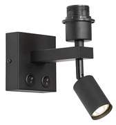 Applique moderna nera con luce di lettura - Brescia