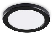 Plafoniera Moderna Aura Materie Plastiche Nero Led 20W 3000K D22Cm