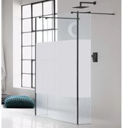 Walk-in wens L 20 x H 200 cm, vetro 6 mm serigrafato nero