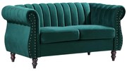 Divano Chesterfield 2 posti in Velluto Verde smeraldo - TRUMBO