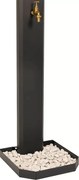 Fontana da Giardino Design a Colonna Ovale Rubinetto in Ottone e Base con Ciottoli Antracite...