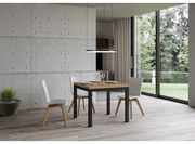 Tavolo Everyday Libra Quercia Natura 90x90 Allungato 90x180 telaio e gambe Antracite