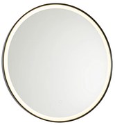 Specchio da bagno nero 70 cm con LED dimmerabile a 3 livelli con touch rotondo - Miral