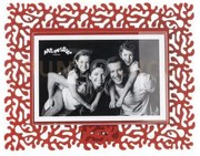 Portafoto di design corallo piccolo orizzontale rosso in ferro e po...