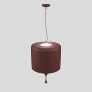 Lampadario Contemporaneo Eva In Plastica Rosso Alluminio 4 Luci