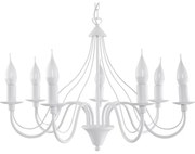 Lampadario a sospensione con catena MINERWA 7 7xE14/40W/230V bianco