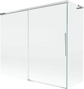 Mexen Rox L paratia vasca da bagno a 2 ante scorrevoli 180 + 80 x 150 cm, trasparente, cromo - 8C9L-180-080-01-00