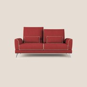 Tommy Divano relax bicolore con schienali traslanti in microfibra smacchiabile T11 rosso - panna