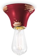 Plafoniera Vintage Tonda Media Ceramica Bordeaux 1 Luce E14