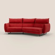 Monamour divano moderno angolare con opzione relax elettrico in microfibra smacchiabile impermeabile T11 rosso