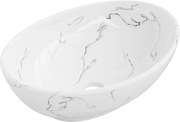Mexen Elza lavabo da appoggio 40 x 33 cm, pietra bianca - 21014081