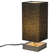 Lampada da tavolo moderna nera con acciaio - Milo