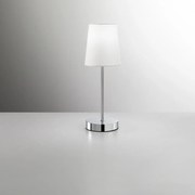 Lumetto Contemporaneo Adam Cromo Paralume Bianco 1 Luce E14