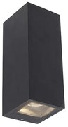 Applique moderna nera 2 luci GU10 AR70 IP54 - Baleno