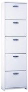 Scarpiera Salvaspazio 5 ante doppia profondità L 50 x H 182 x P 25 cm 20 paia, bianco