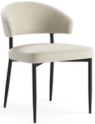 IRIS Beige Sabbia (tessuto Victoria A80) - MODERNA SEDIA IMBOTTITA PER SALONE/SALA DA PRANZO LOFT