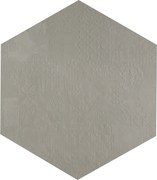 Mutina Dechiner Decor Piastrella Esagonale Rettificato Relief Spazzolato Cm 60x60 In Gres Porcellanato Grigio