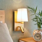 Lindby Applique Aiden, lampada LED, ottone antico