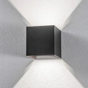 Lindby Applique da esterni LED Nivar, angolare, nera, IP54