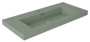 Lavabo da incasso con bordo a vista d'appoggio rettangolare vasca centrale Nantes L 101 x H 6 x P 46 cm in resina verde muschio