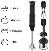 Haier Frullatore a Immersione I-Master Serie 5 Nero 3 Lame in Acciaio Inox Becher 0.9 Liri Accessoriato
