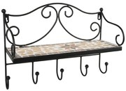 Attaccapanni da parete nero in metallo con scaffale 42 cm Almeria – Garden Pleasure