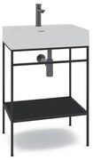 Mobile bagno da terra con lavabo L 60 x H 89 x P 45.5 cm nero per vasca centrale Outline