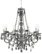 Lampadario Classico Marie Therese Acciaio Cromo Vetro 8 Luci E14